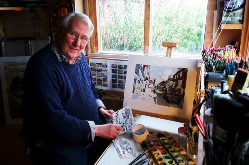 Göran Hahne in his studio